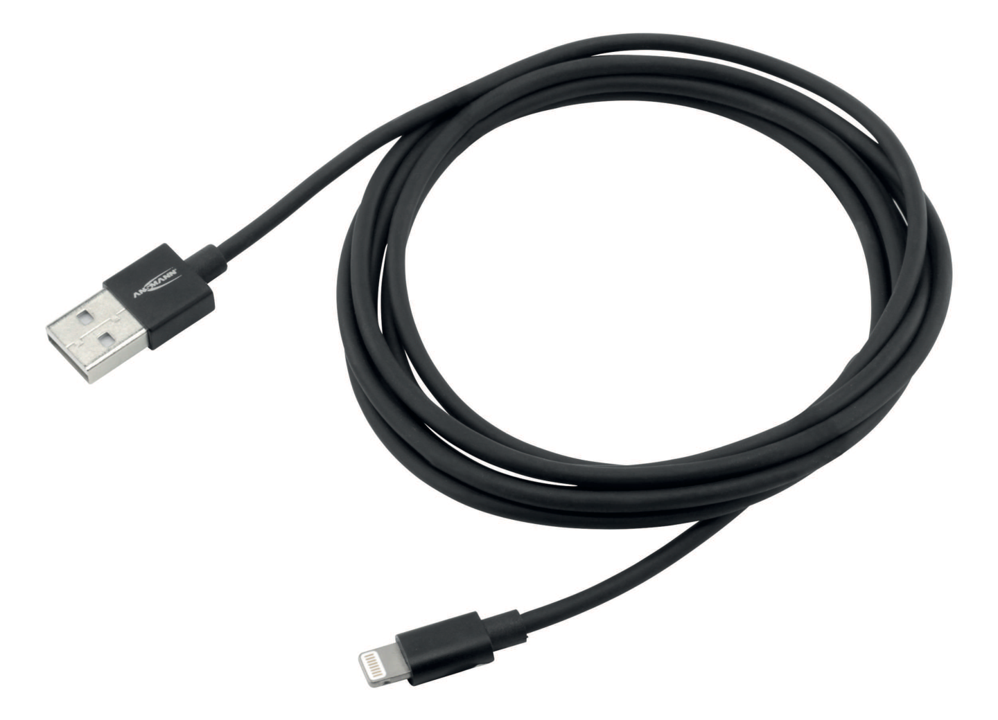 LADDKABEL ANSMANN USB A LIGHTNING, SVART 2M
