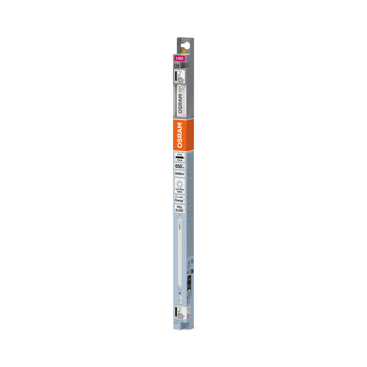 Led-valoputki OSRAM SubstiTUBE T8 EM 438mm 650lm 4000K G13