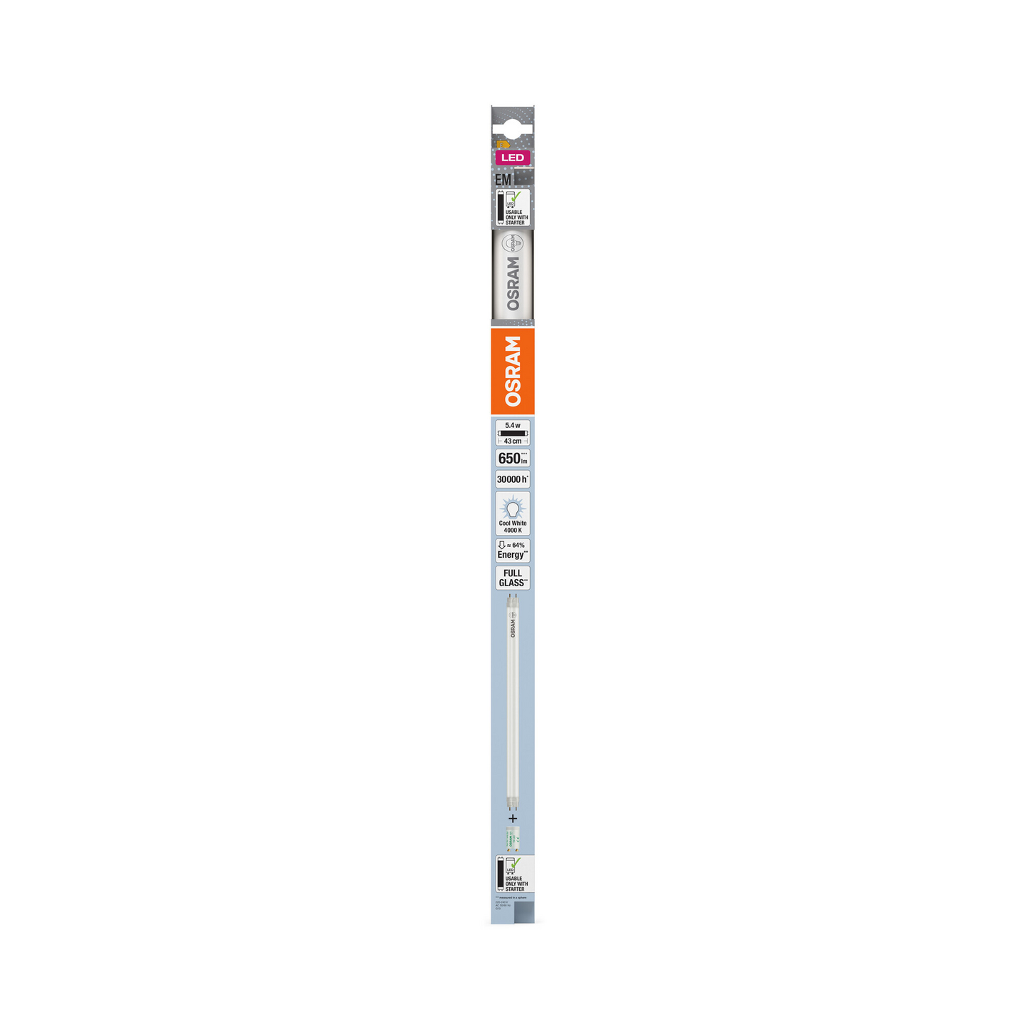 Led-valoputki OSRAM SubstiTUBE T8 EM 438mm 650lm 4000K G13
