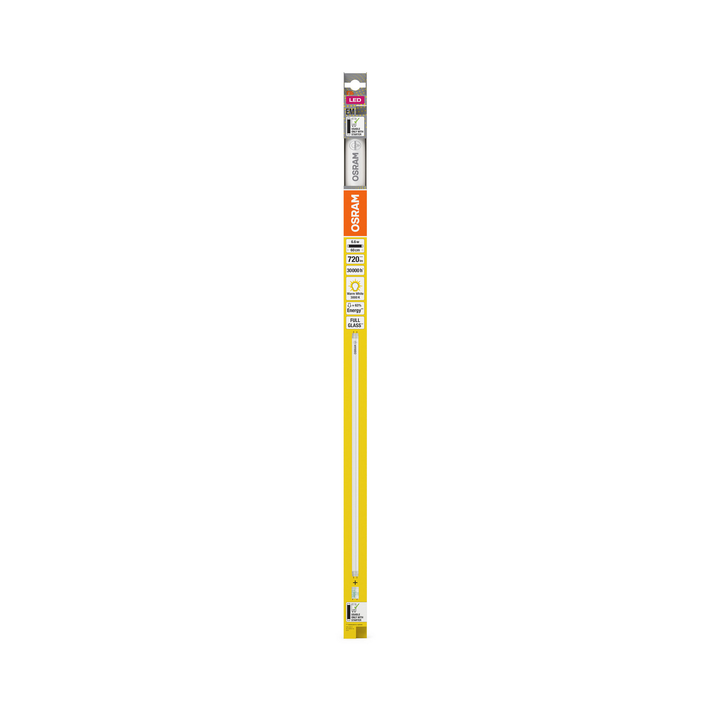 Led-valoputki OSRAM SubstiTUBE T8 EM 600mm 720lm 3000K G13