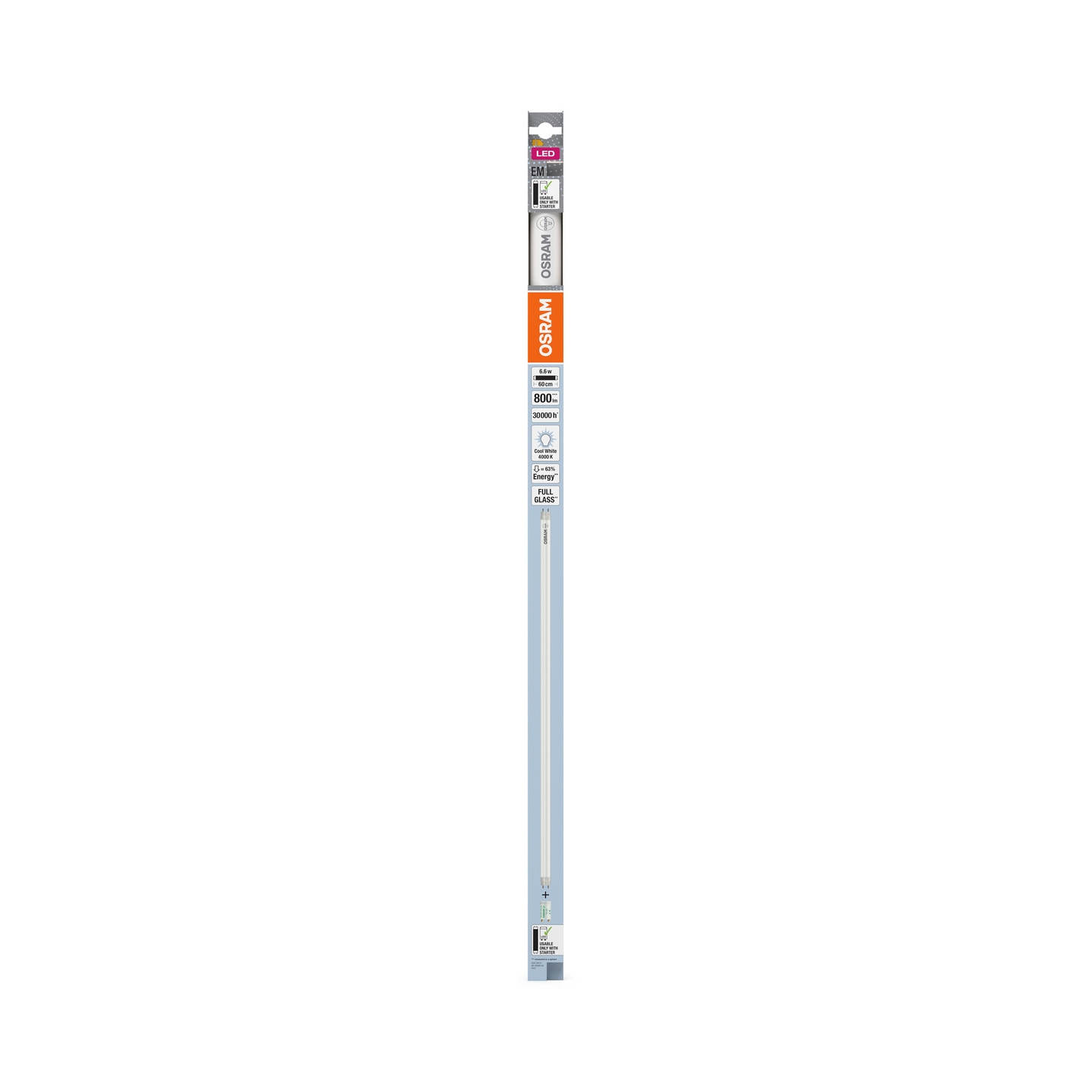 Led-valoputki OSRAM SubstiTUBE T8 EM 600mm 800lm 4000K G13