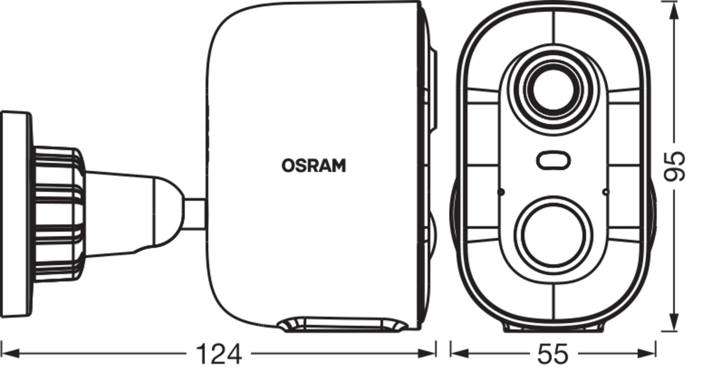 Älykamera OSRAM SMART+ WiFi Camera Solar Battery valkoinen ulkokäyttöön