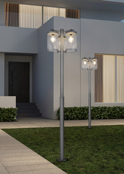 Ulkopylväsvalaisin Trio Sambesi 3XE27 28W 240cm antrasiitti IP44