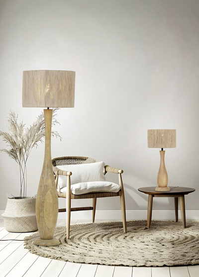 Pöytävalaisin Trio Toba 1XE27 10W puu