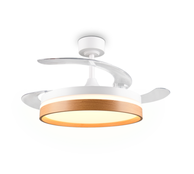 Tuuletinvalaisin Trio Volda 30W LED 2700-6500K valkoinen/puu