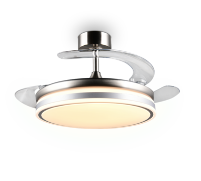 Tuuletinvalaisin Trio Volda 30W LED 2700-6500K harjattu teräs