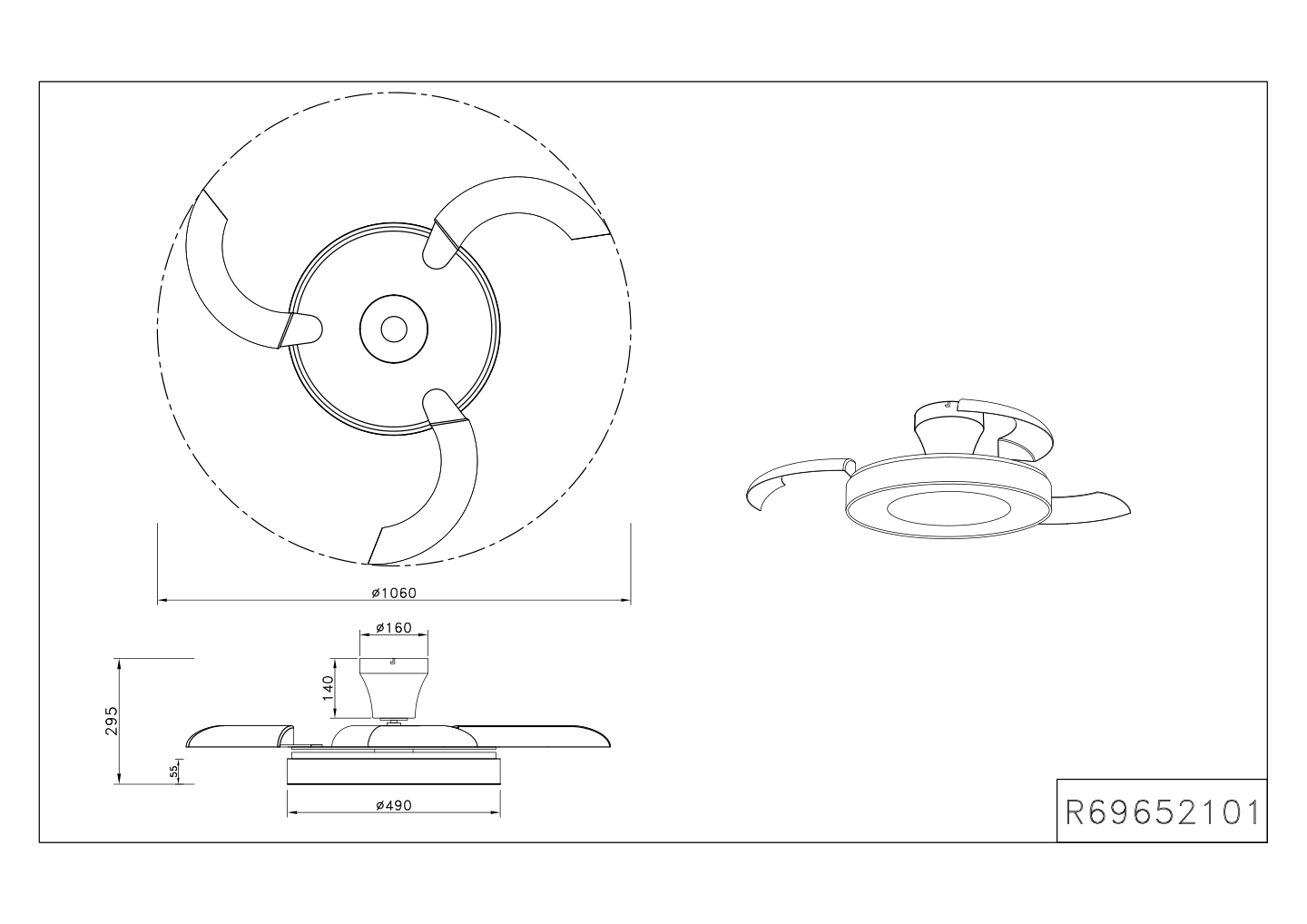Tuuletinvalaisin Trio Vansbro 32W LED 2700-6500K valkoinen
