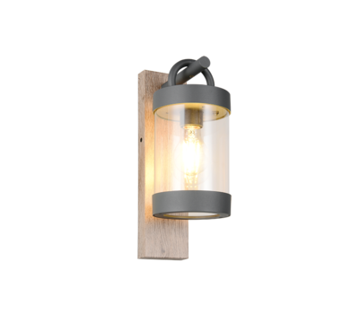 Seinävalaisin Trio SambesiI 1XE27 28W antrasiitti/puujäljitelmä IP44