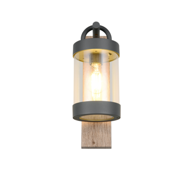 Seinävalaisin Trio SambesiI 1XE27 28W antrasiitti/puujäljitelmä IP44