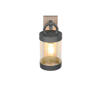 Seinävalaisin Trio SambesiI 1XE27 28W antrasiitti/puujäljitelmä IP44
