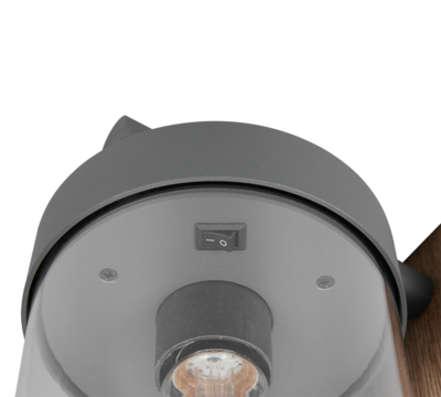 Seinävalaisin Trio SambesiI 1XE27 28W antrasiitti/puujäljitelmä IP44