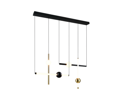 Riippuvalaisin Trio Melita 21W LED 2300+3000+4000K 110cm musta/kulta