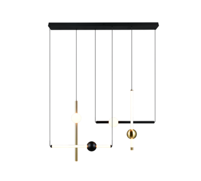 Riippuvalaisin Trio Melita 21W LED 2300+3000+4000K 110cm musta/kulta