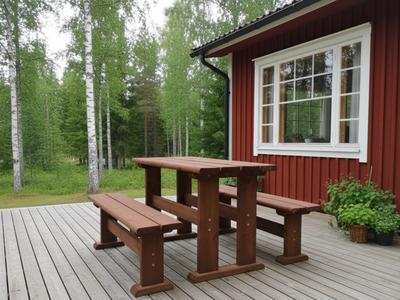 Kalusteryhmä Tammiston Puu Saana 1200 kestopuu ruskea