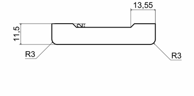 Karmlist furu rund 12x058x4400 hvit