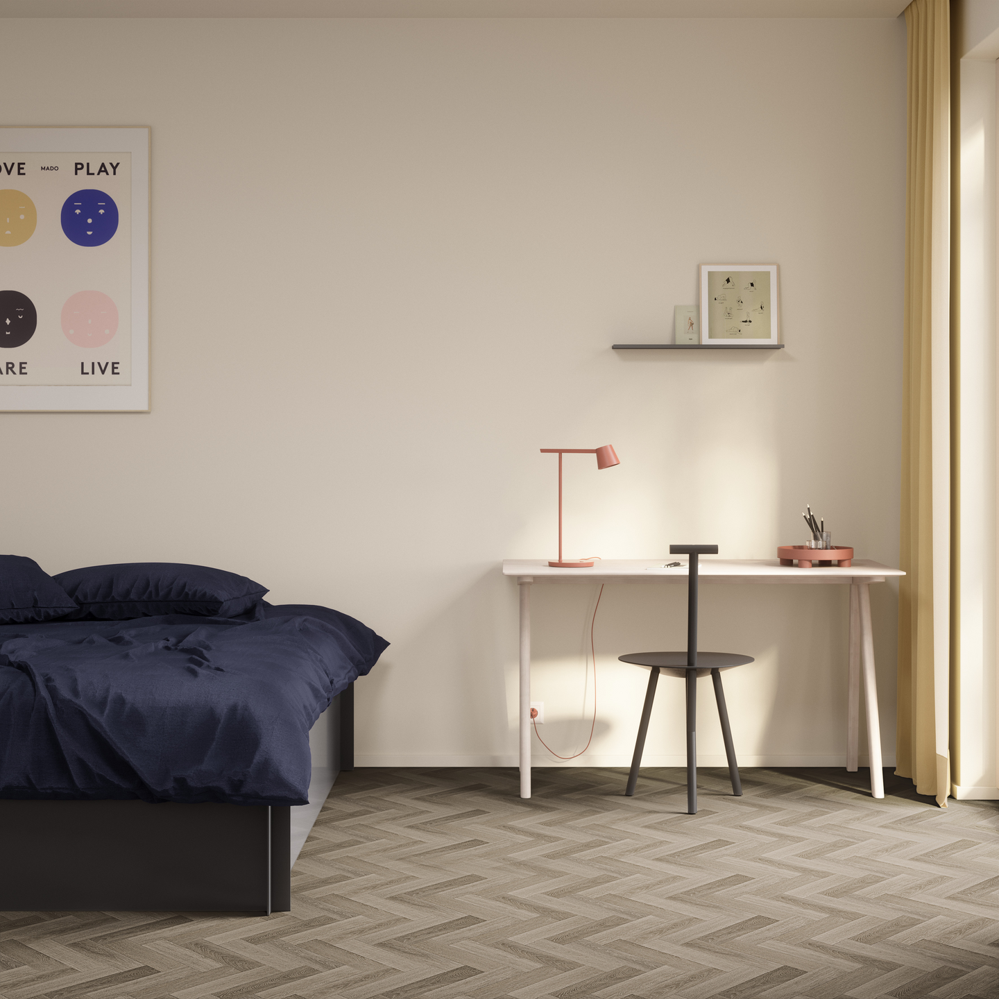 VINYL 4M ANCARES HERRINGBONE GREY