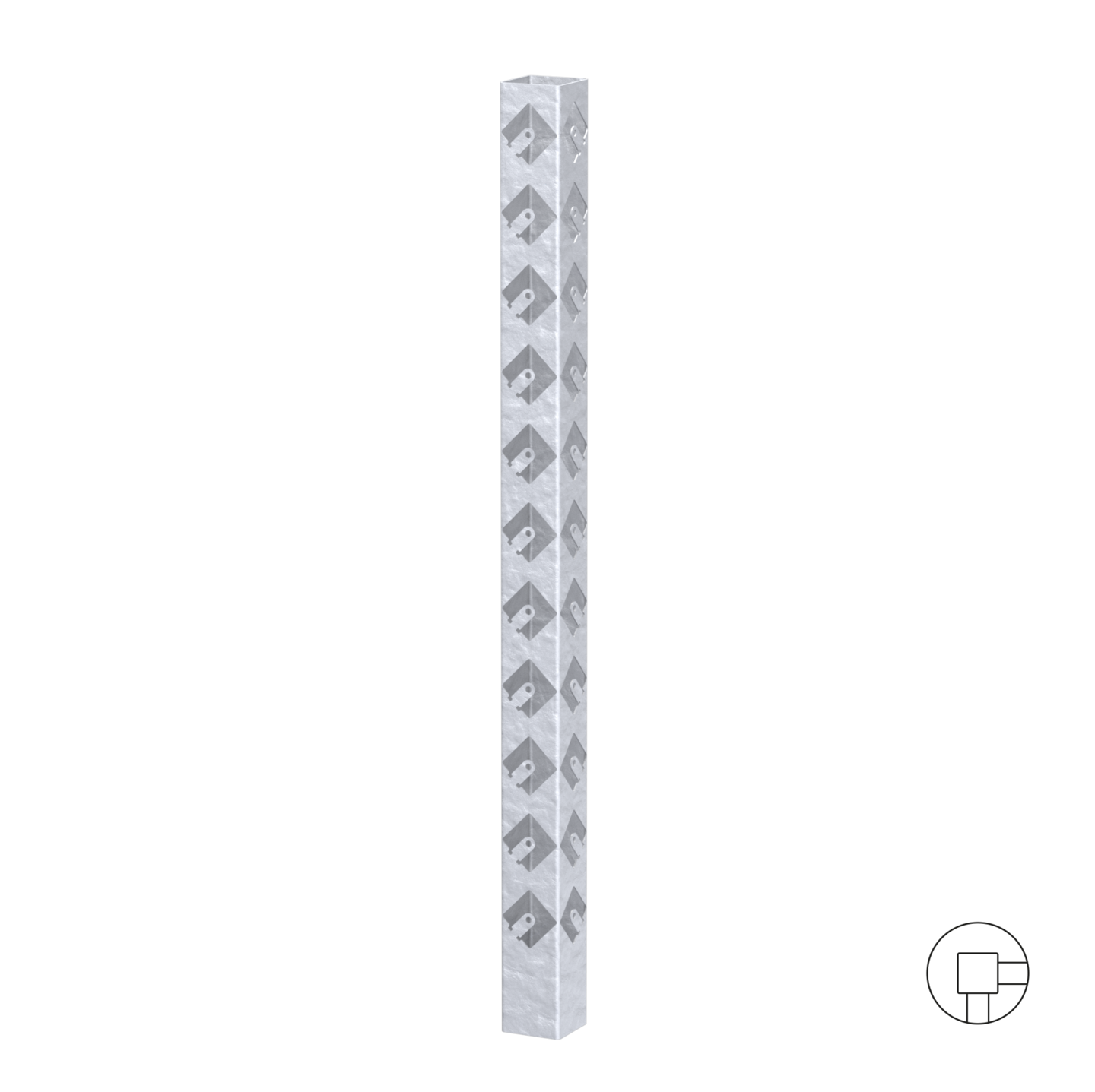 HJØRNESTOLPE GALVANISERT 102 CM.