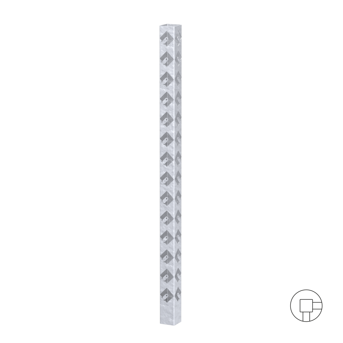 HJØRNESTOLPE GALVANISERT 127 CM.