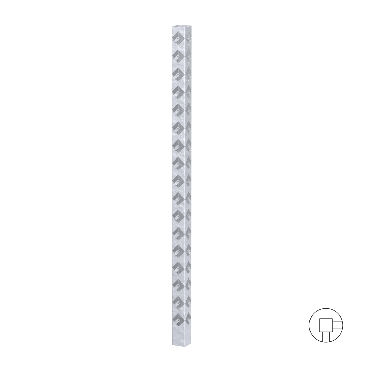 HJØRNESTOLPE GALVANISERT 153 CM.