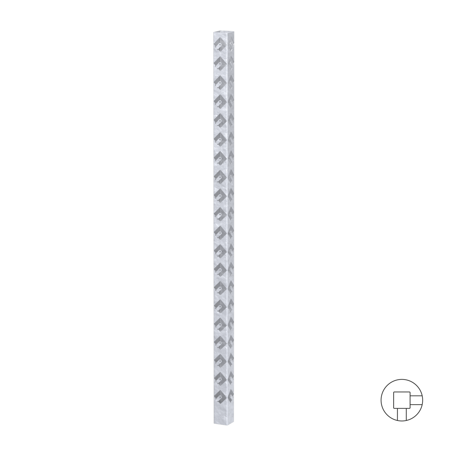 HJØRNESTOLPE GALVANISERT 178 CM.