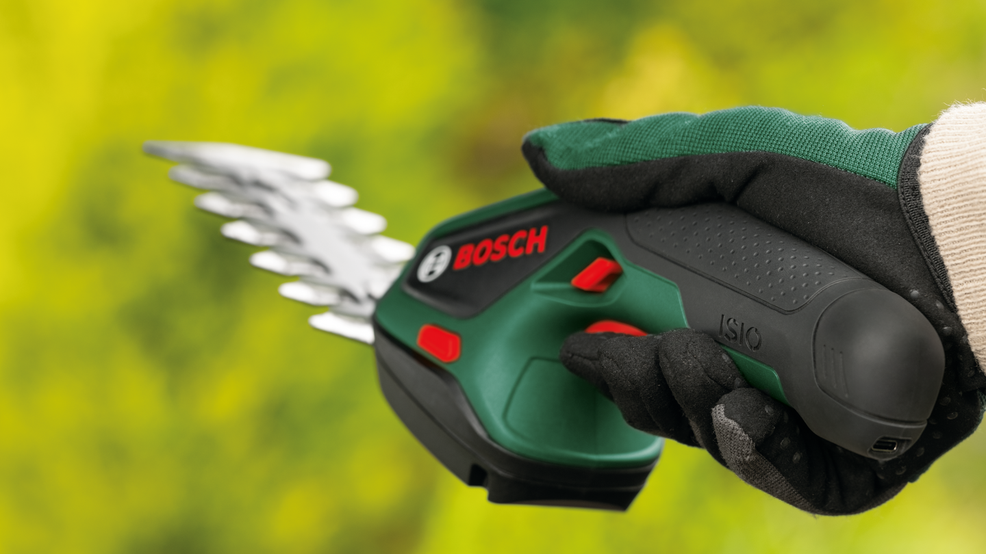 Akkuruohosakset Bosch ISIO 4V 1x2,0Ah + ruoho- ja pensasterä + sakset