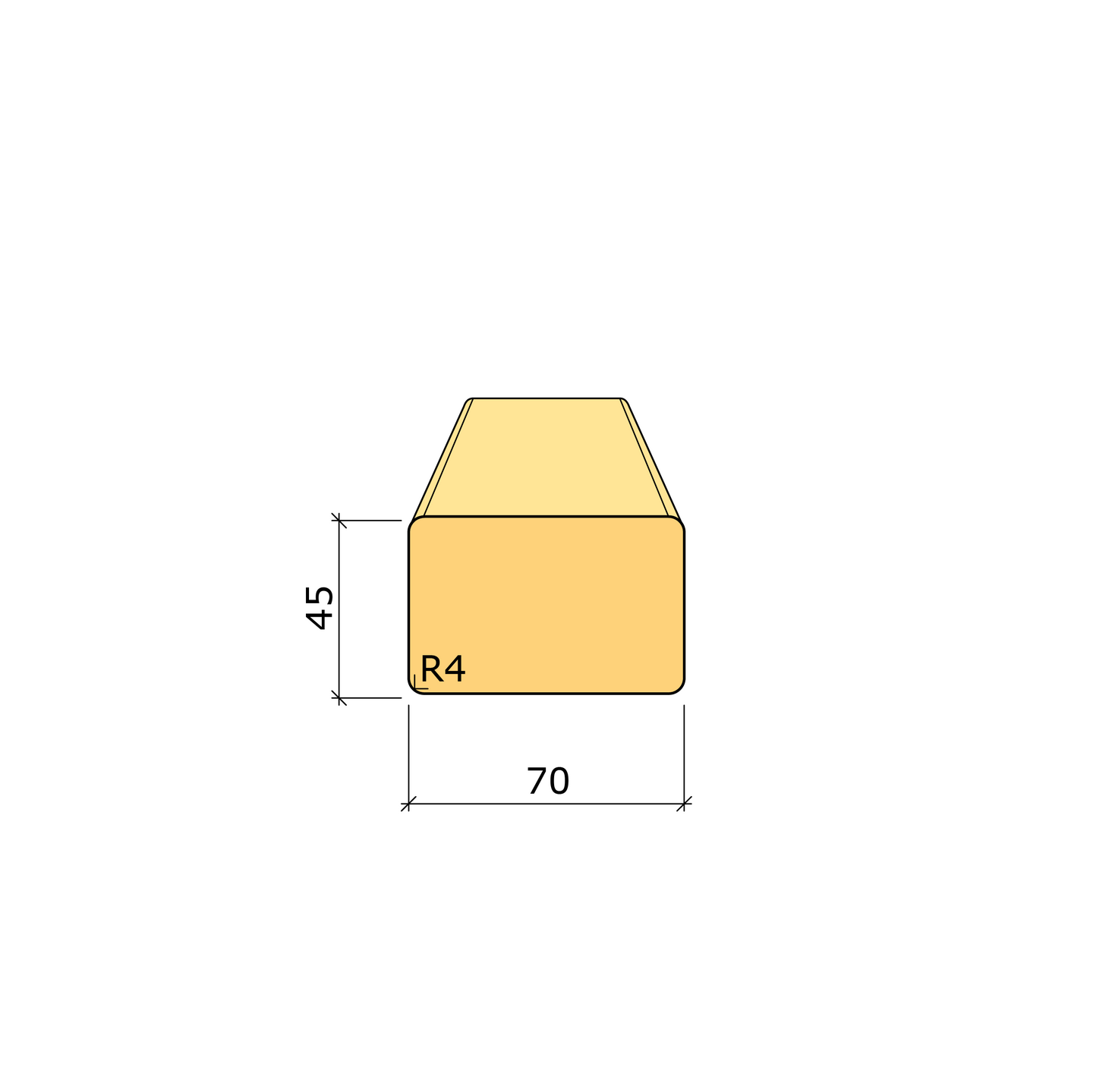 KORTSKARVREGEL 45X70X2700 G4-2