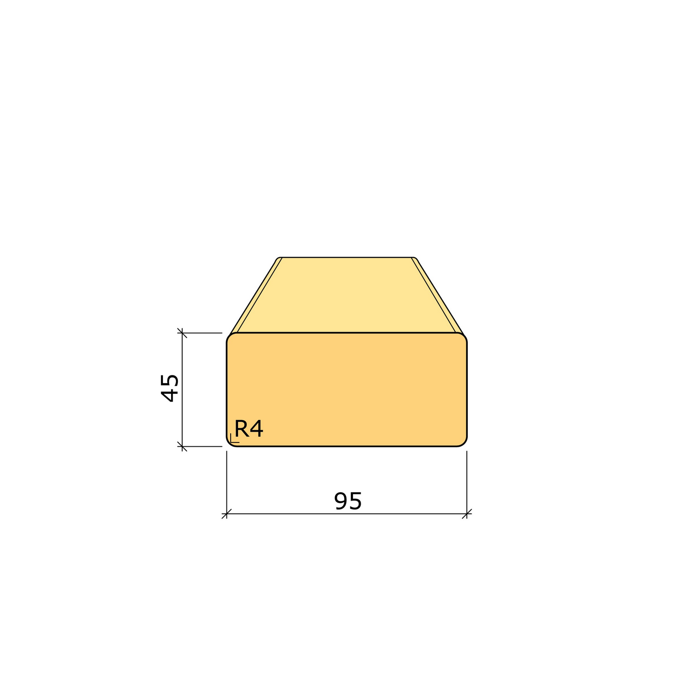 KORTSKARVREGEL SANDÅSA 45X95X2700 G4-2