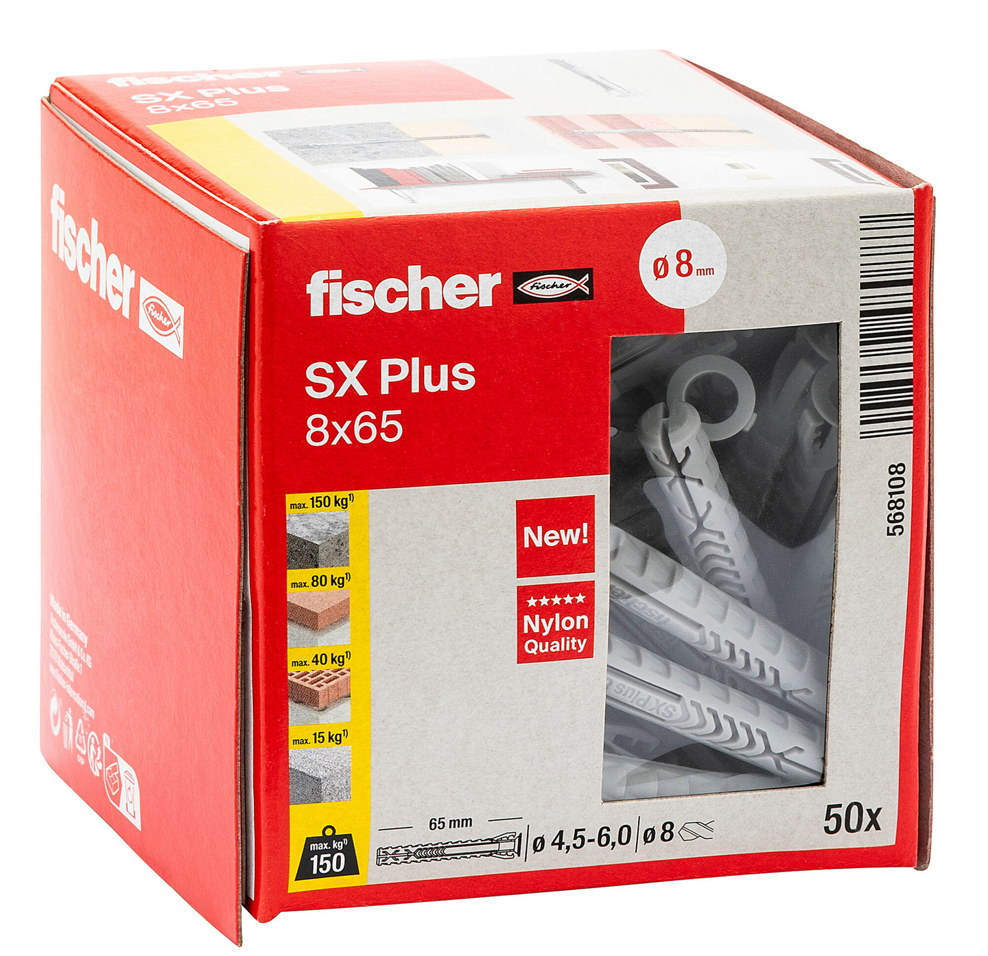 Nailontulppa fischer SX Plus 8x65mm 50kpl
