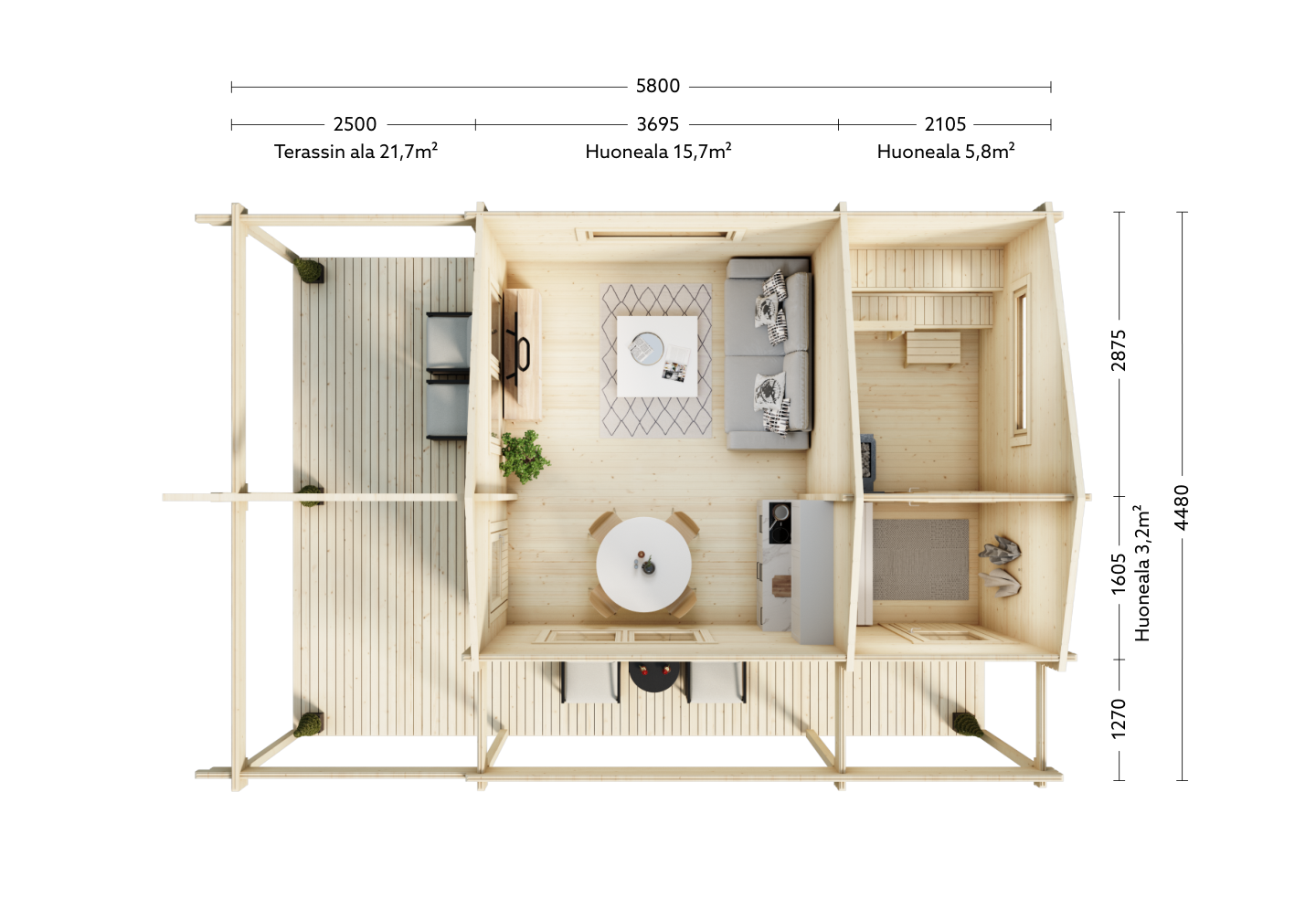 Mökki Metsähanhi 26m² + terassi 22m²