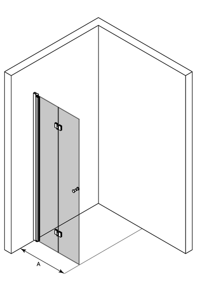 Suihkuseinä Classic 103 taittuva 871x1900mm musta/savu