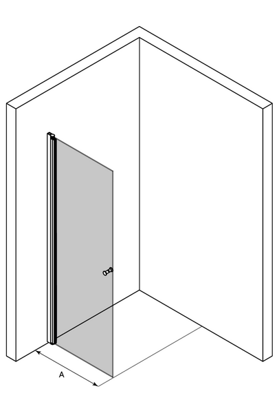 Suihkuseinä Classic 102 kääntyvä 579x1900mm valkoinen/kirkas