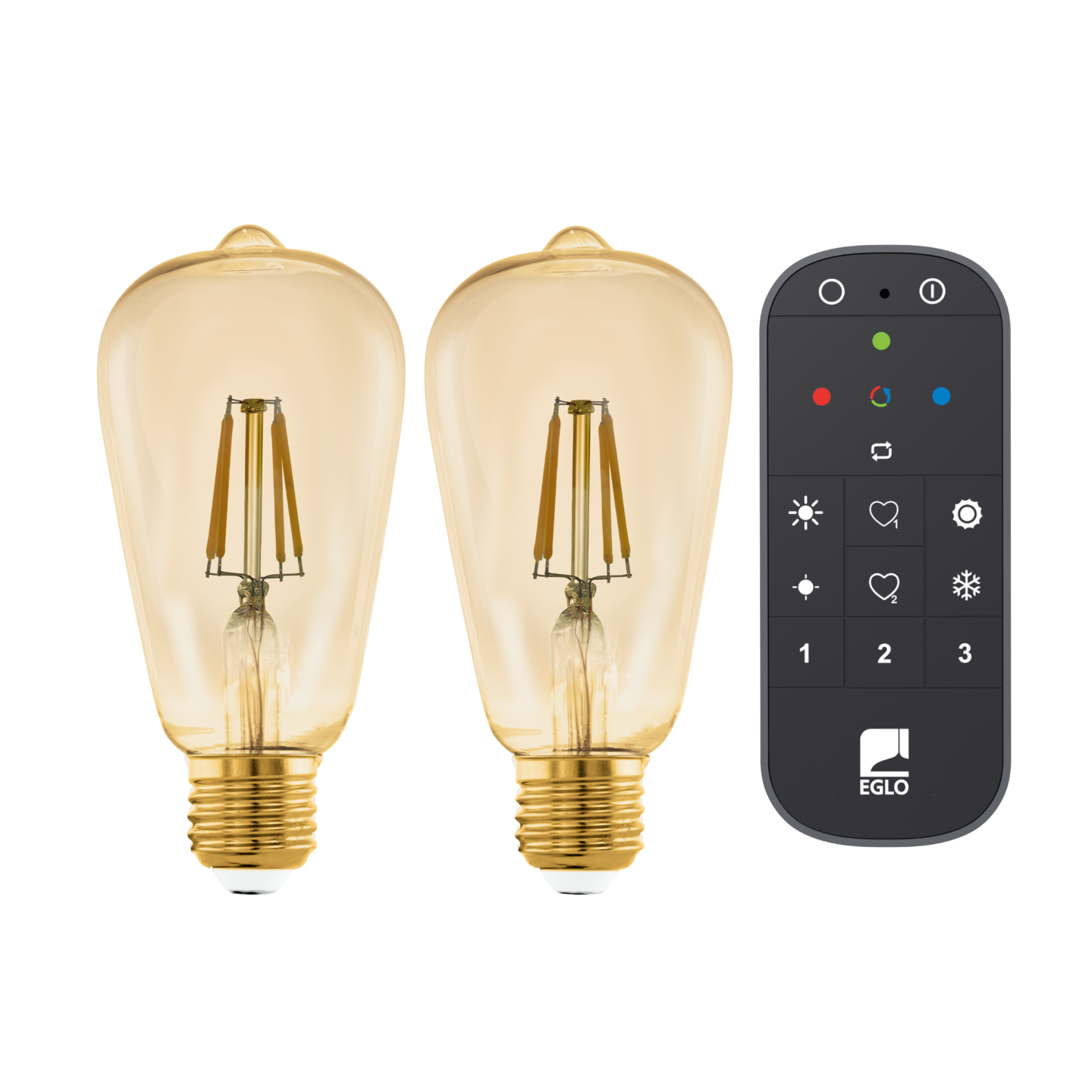 Aloituspakkaus EGLO connect.z ZigBee led E27 ST64 500lm 4,9W 2kpl + kaukosäädin