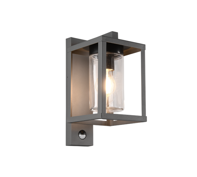 Ulkoseinävalaisin TRIO Lunga E27 antrasiitti liiketunnistimella