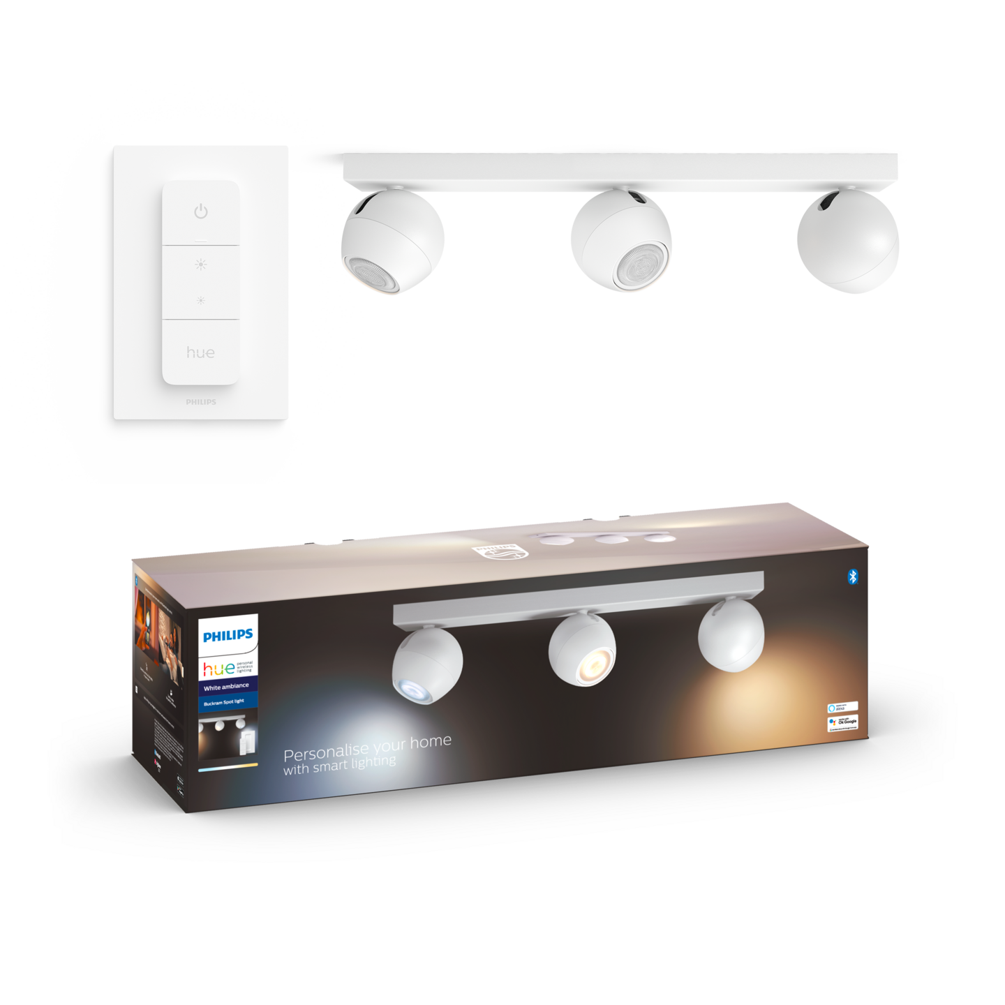 Kohdevalaisin Philips Hue Buckram valkoinen 3x5W 230V