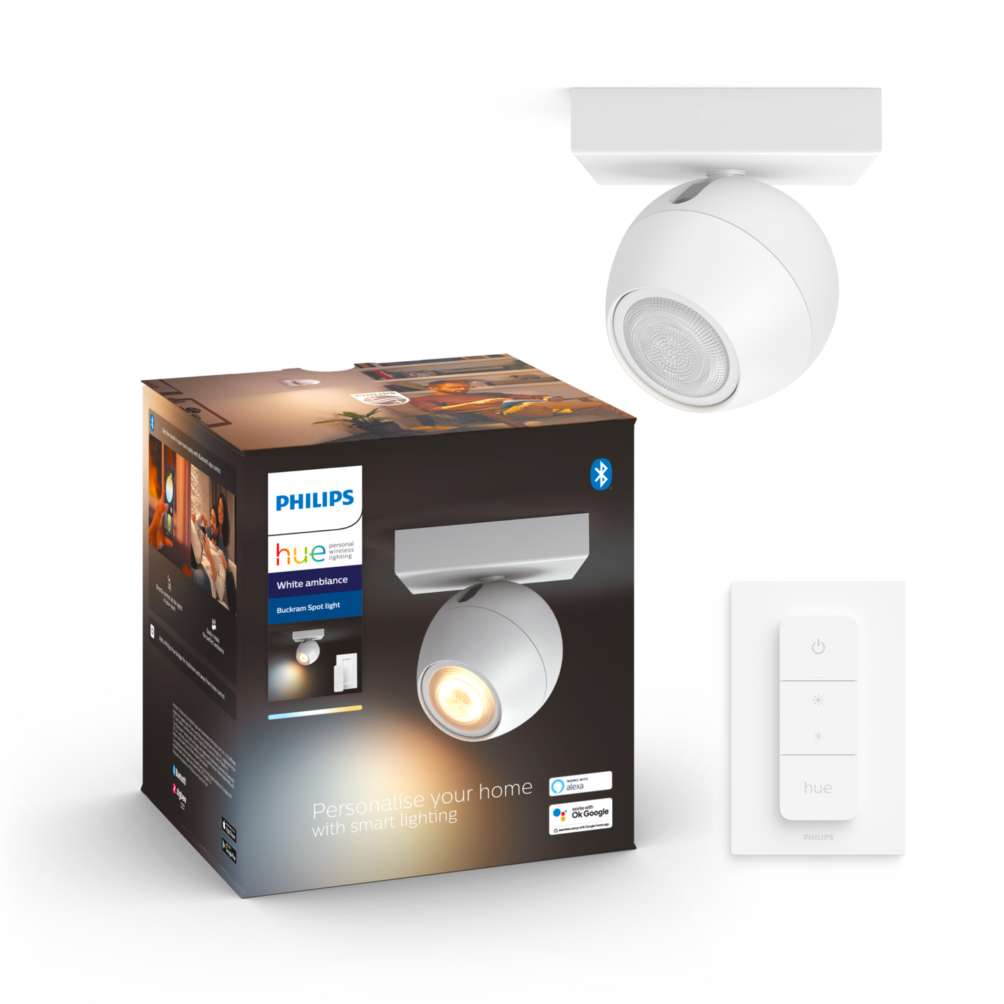 Kohdevalaisin Philips Hue Buckram valkoinen 5W 230V