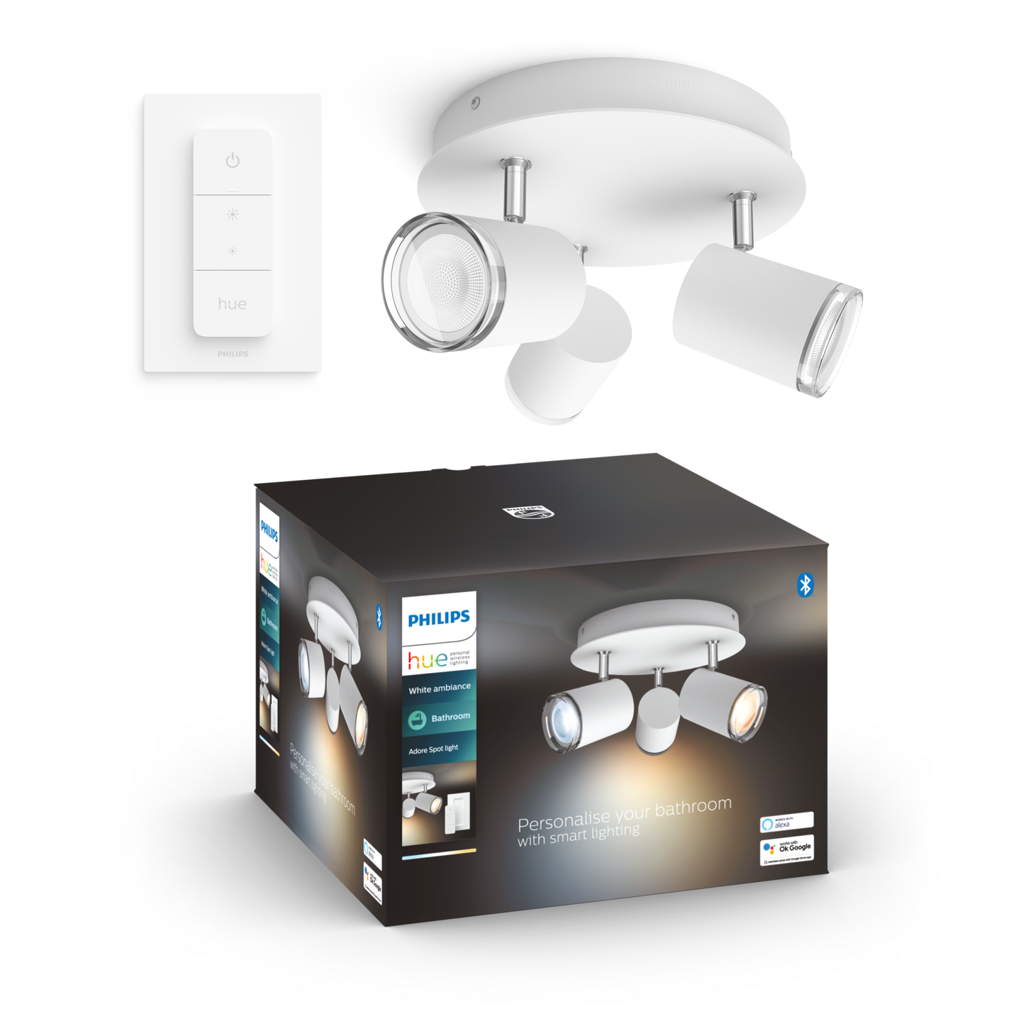 HUE PHILIPS HUE ADORE SPOT RUND VIT 3X5.5W