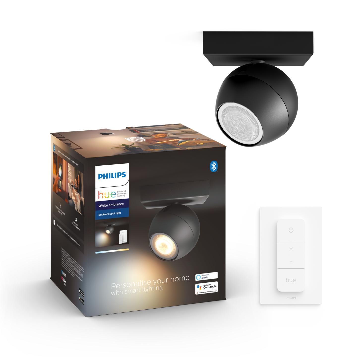 Kohdevalaisin Philips Hue Buckram musta 5W 230V