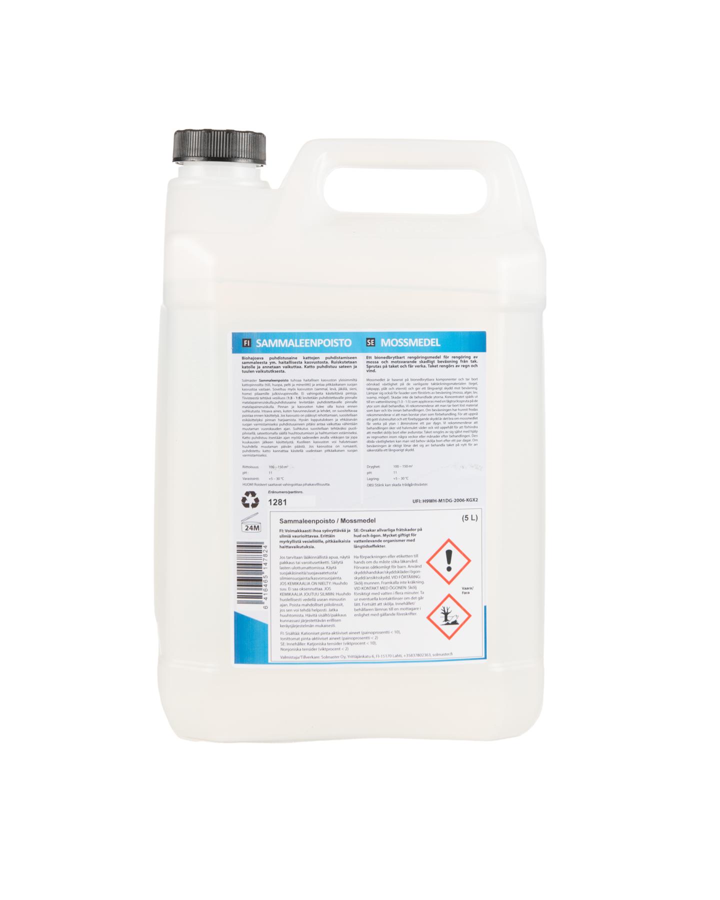 Sammaleenpoistoaine Solmaster 5l tiiviste