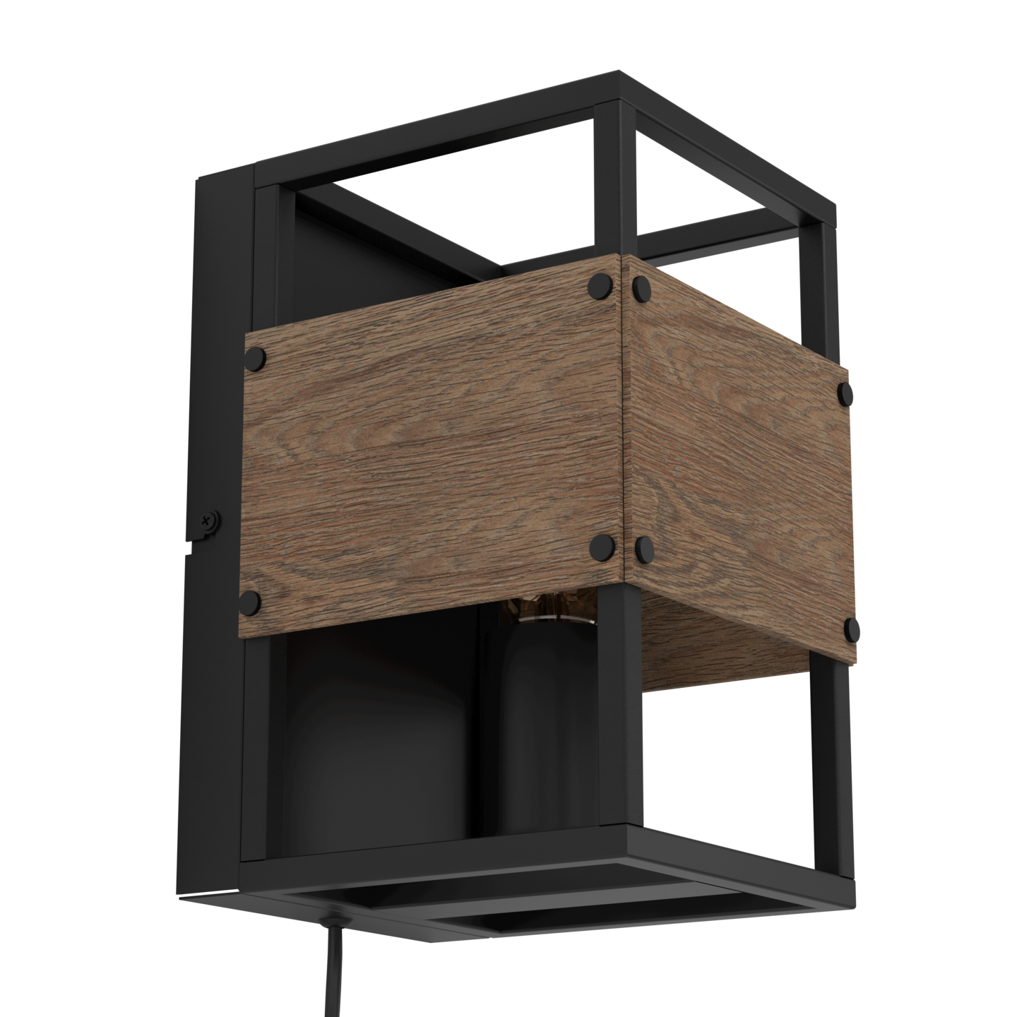 Seinävalaisin EGLO Evesham 40W 14x24cm musta/tummanruskea puu