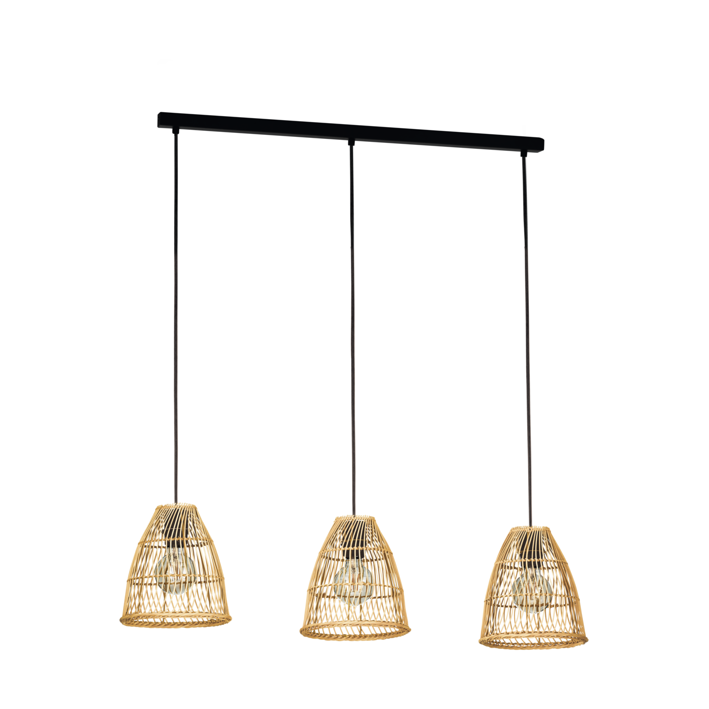 Riippuvalaisin EGLO Ayesgarth 3-os 3x40W 91x21cm rottinki/musta