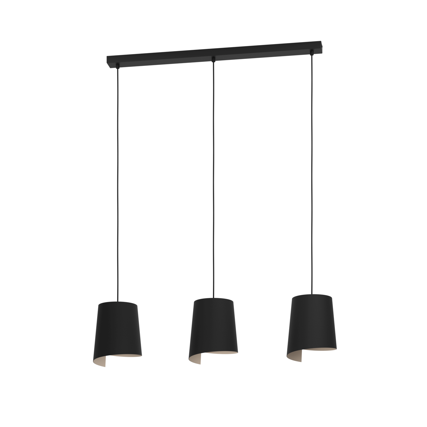 Riippuvalaisin EGLO Bolivia 3-osainen 3x40W 88x18cm musta/hiekka
