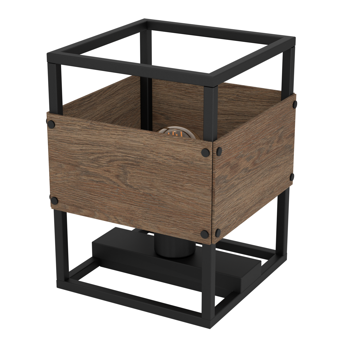 Pöytävalaisin EGLO Evesham 40W 19,5x19,5x25cm musta/tummanruskea puu