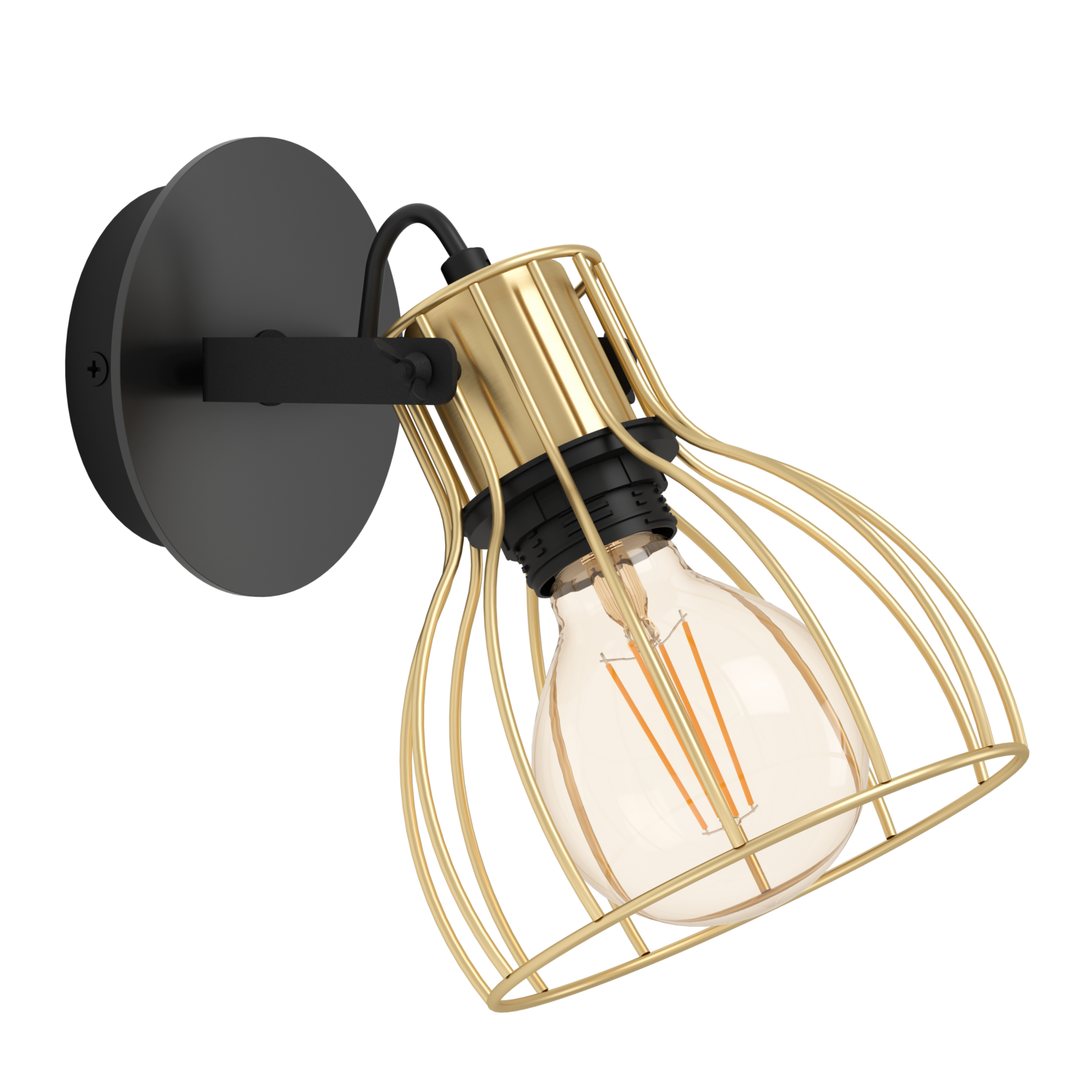 Spottivalaisin EGLO Sambatello 40W 26x15x22cm harjattu messinki/musta