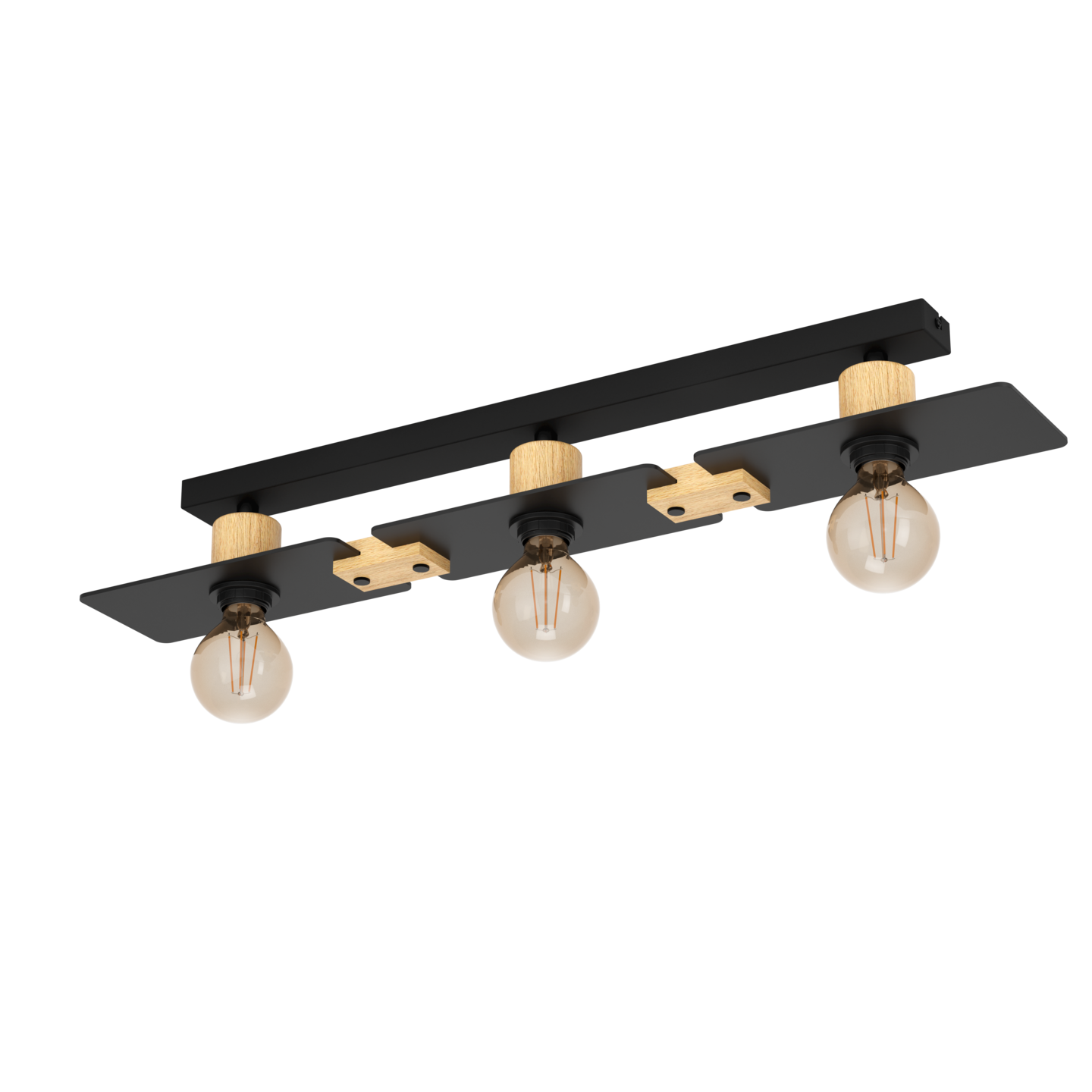 Kattovalaisin EGLO Bramerton 3-osainen 3x40W 81x12cm puu/musta