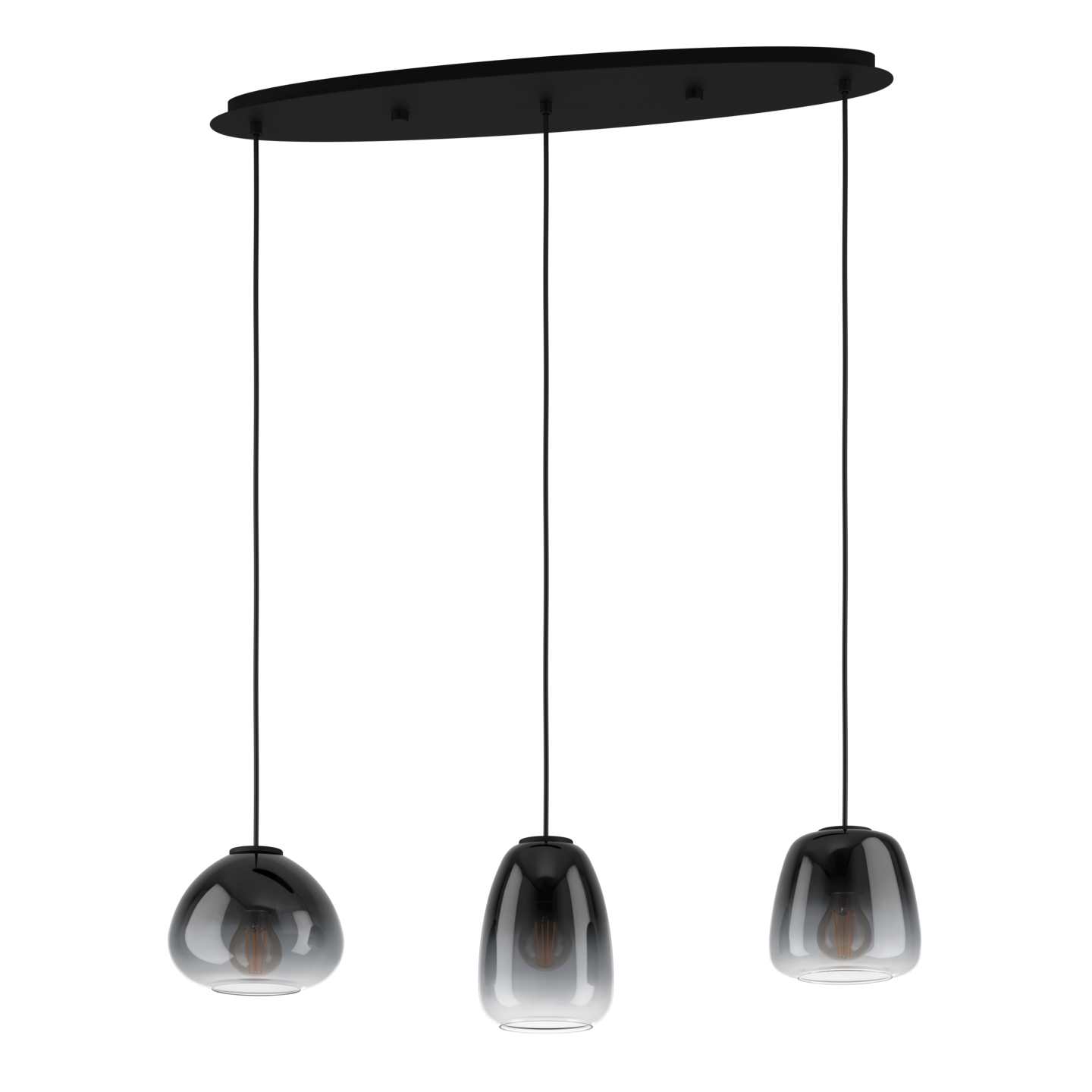 Riippuvalaisin EGLO Aguilares 3-osainen 3x40W 84x19,5cm savulasi/musta