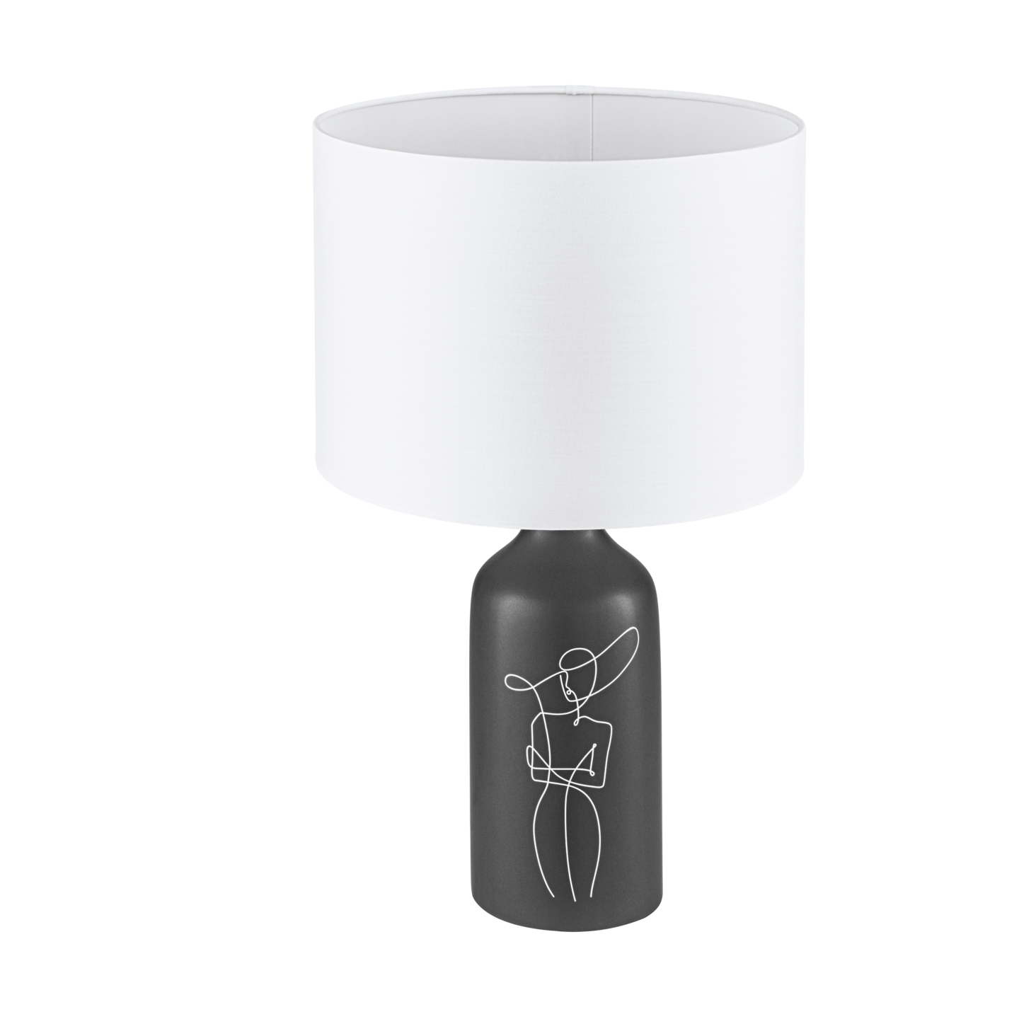 Pöytävalaisin EGLO Vinoza 40W 30x53,5cm musta valkoisella varjostimella