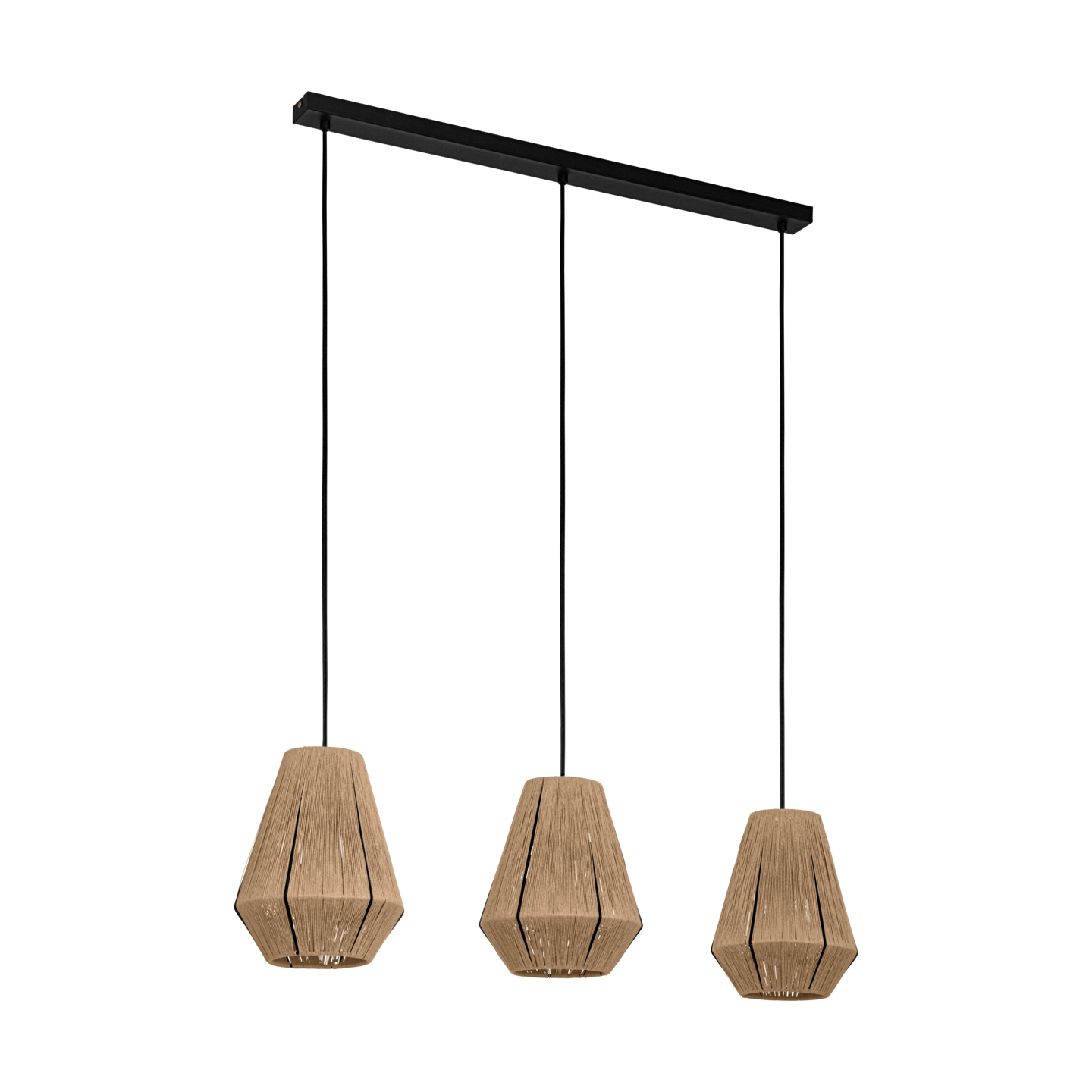 Riippuvalaisin EGLO Alderney 3-osainen 3x40W 90x20cm naru/musta