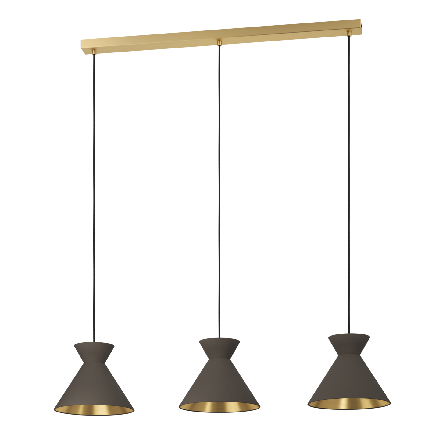 Riippuvalaisin EGLO Nastasia 3-osainen 3x40W 100x24cm cappuccino/messinki