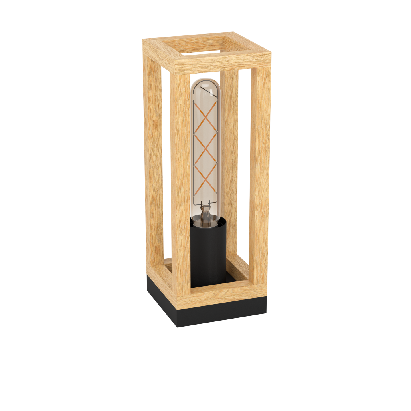 Pöytävalaisin EGLO Nafferton 40W 10x10x28cm puu/musta