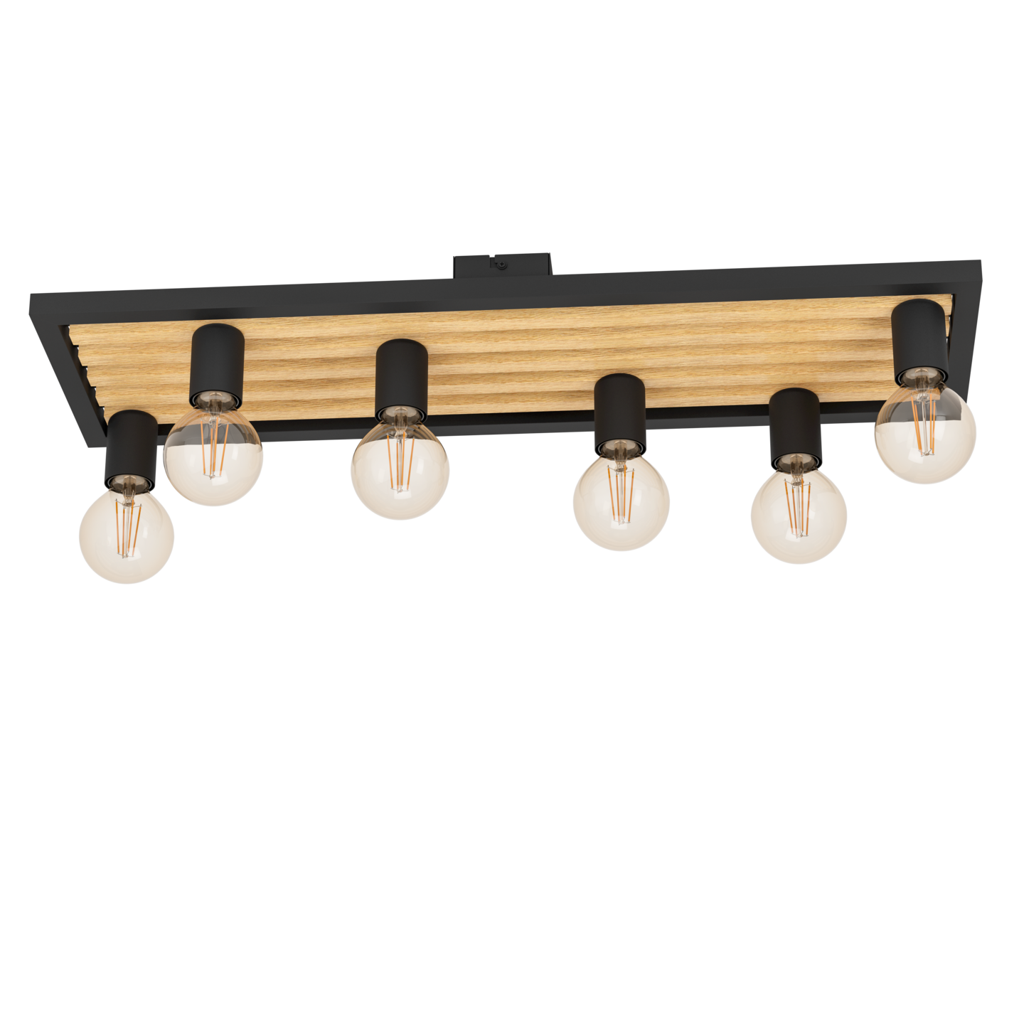 Kattovalaisin EGLO Consett 6-osainen 6x40W 78x25cm vaalea puu/musta